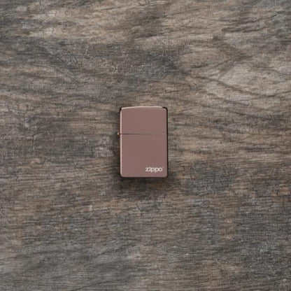 Zippo High Polish Rose Gold Logo Windproof Lighter