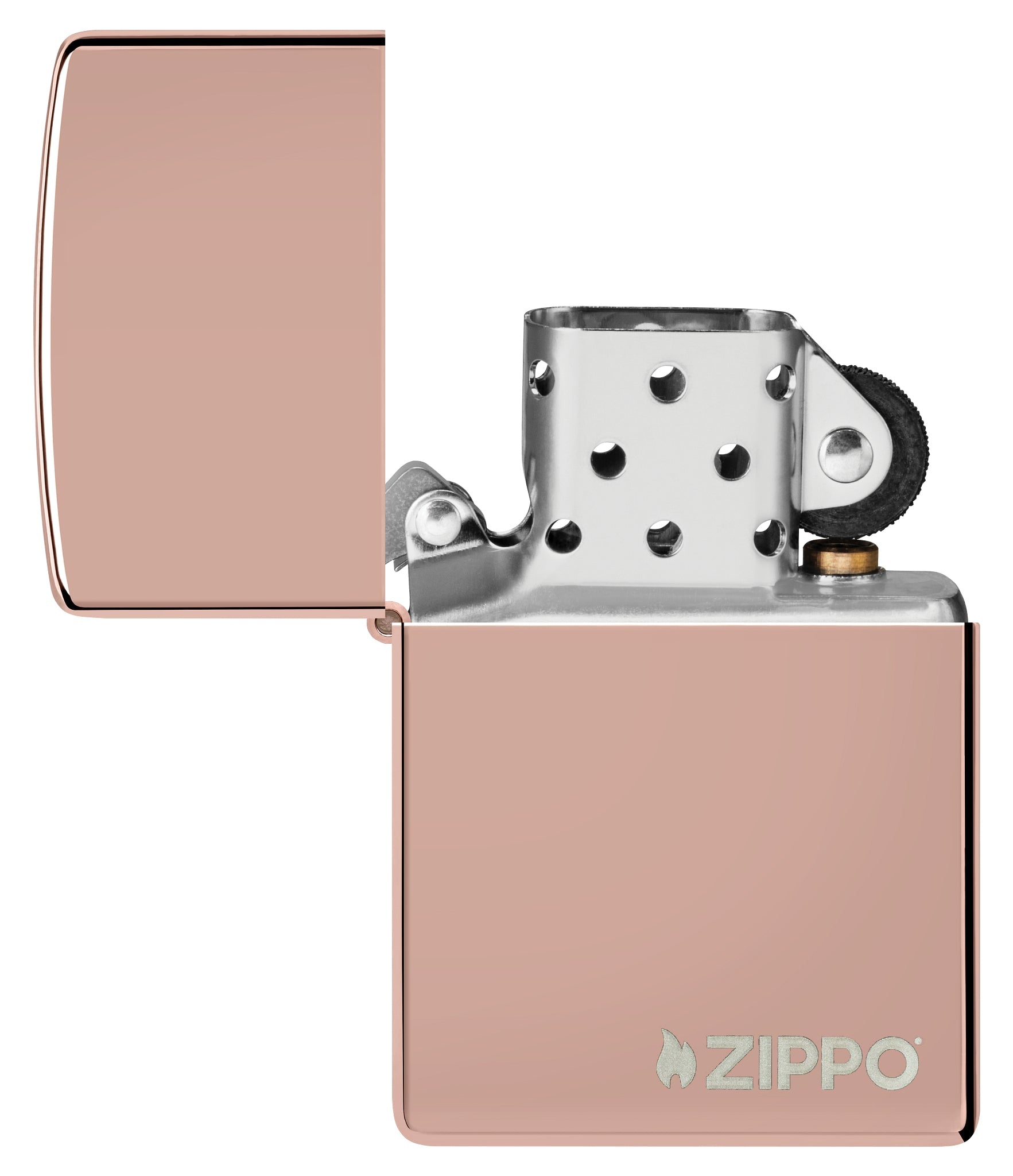 Zippo High Polish Rose Gold Logo Windproof Lighter