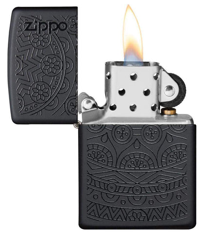 Zippo Black Matte Two Tone Design Windproof Lighter