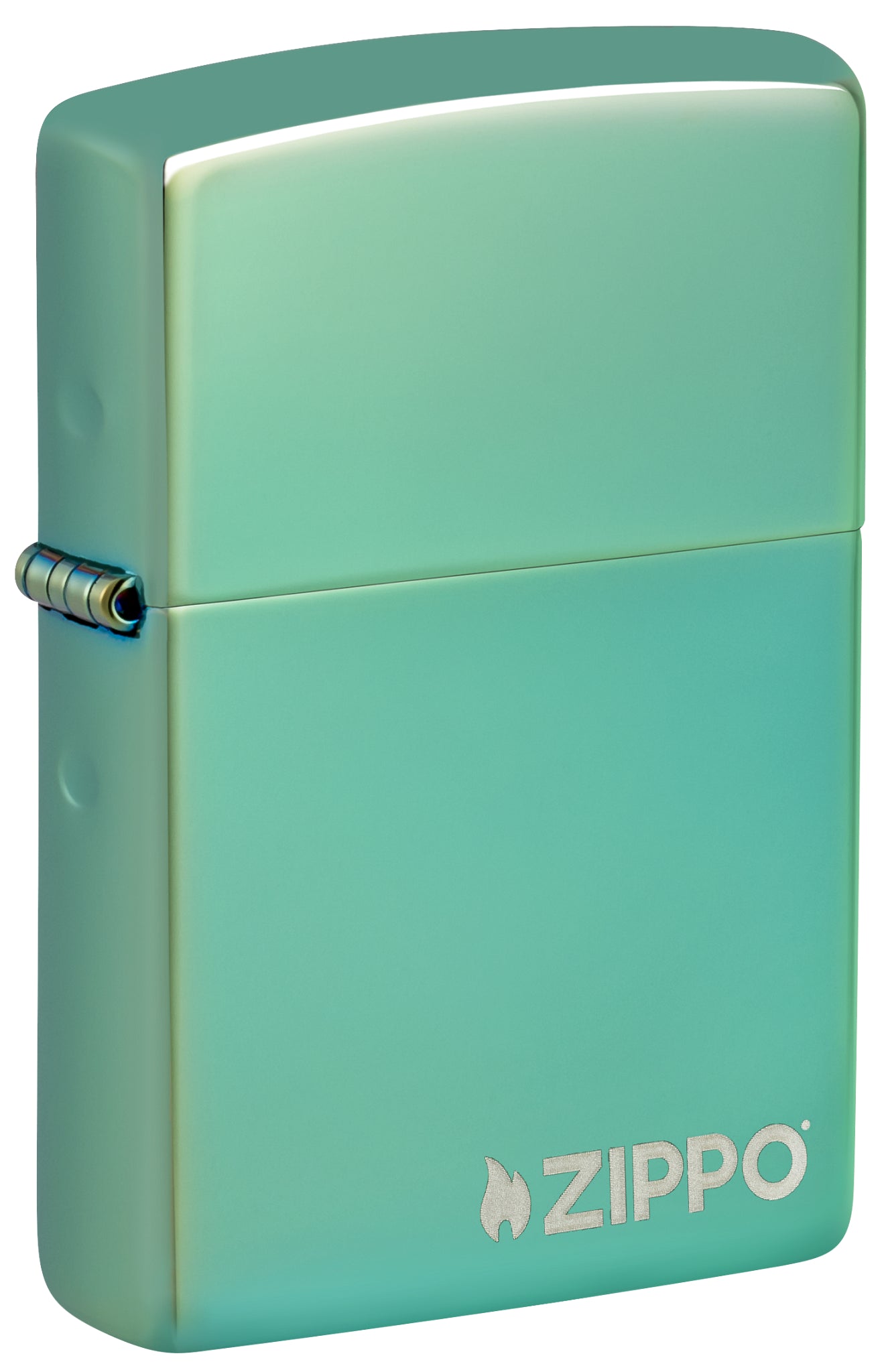 Zippo Classic High Polish Green Logo Windproof Lighter