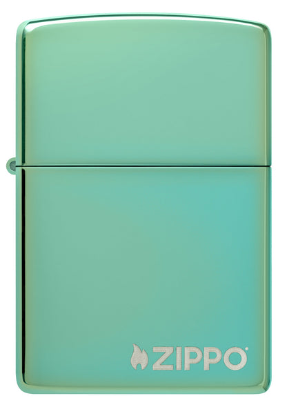 Zippo Classic High Polish Green Logo Windproof Lighter