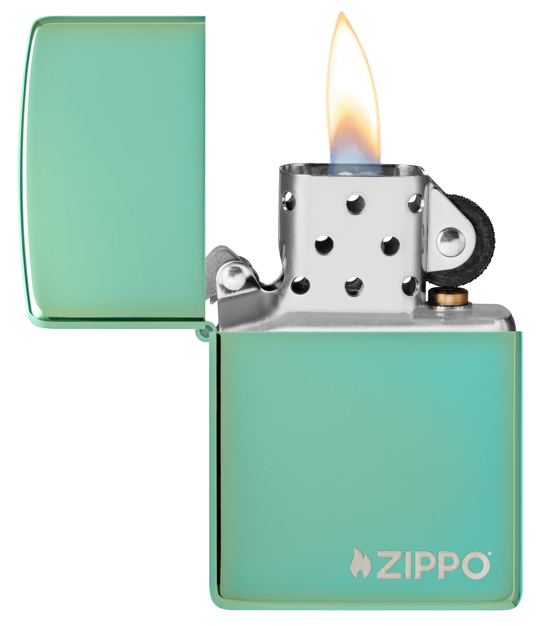 Zippo Classic High Polish Green Logo Windproof Lighter