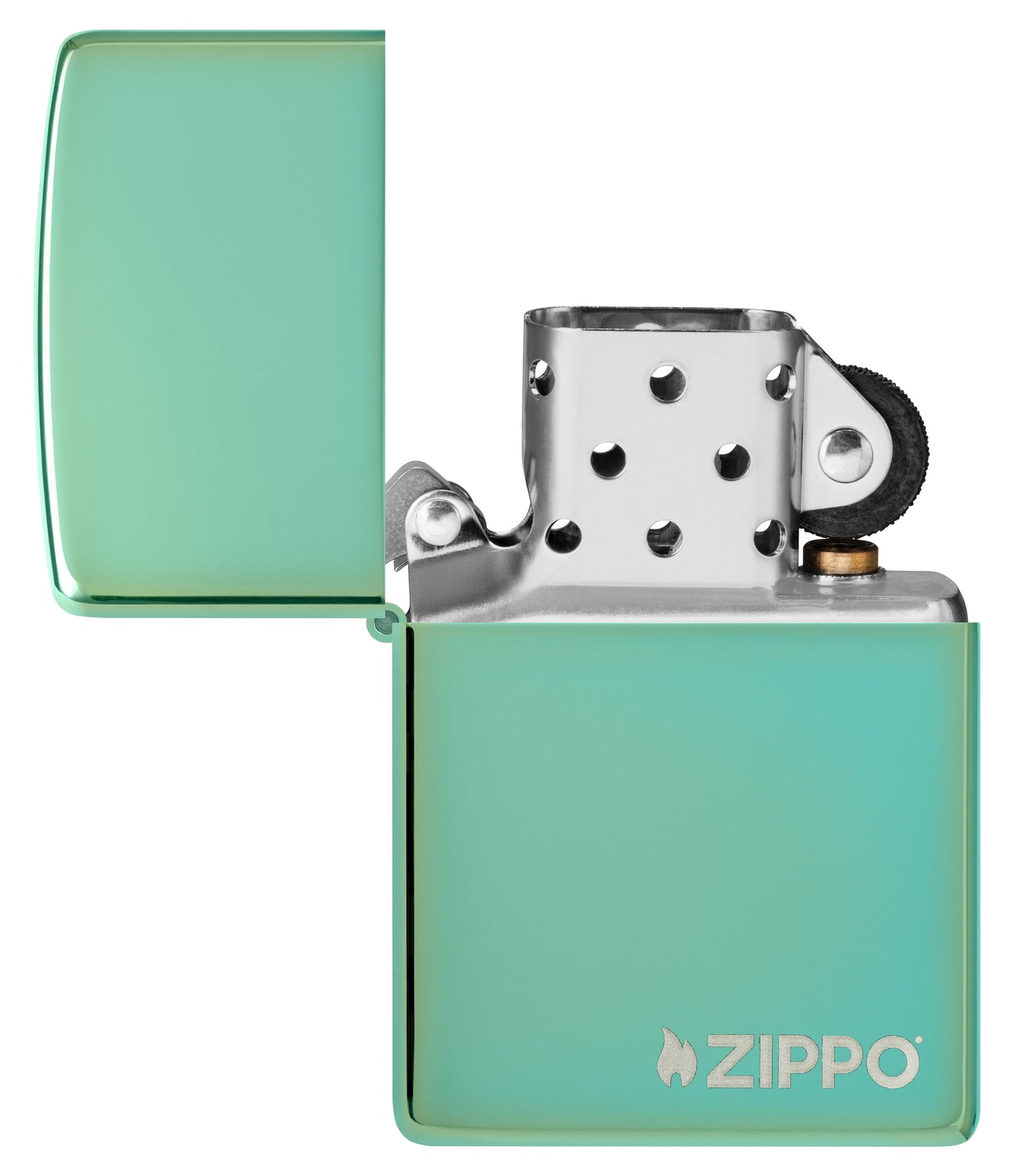 Zippo Classic High Polish Green Logo Windproof Lighter