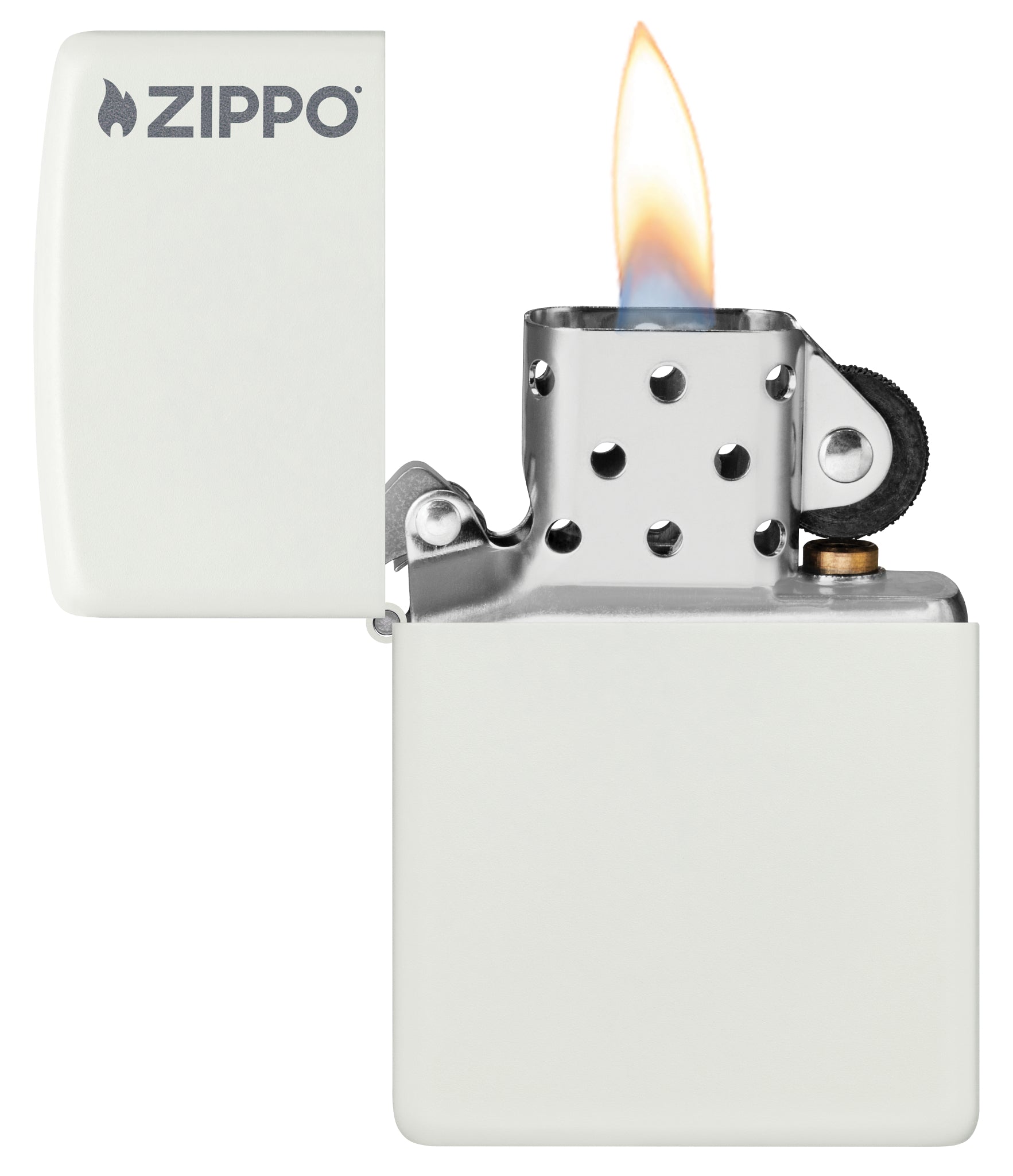 Zippo Classic White Matte Logo Windproof Lighter