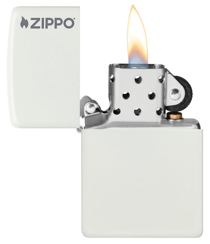 Zippo Classic White Matte Logo Windproof Lighter