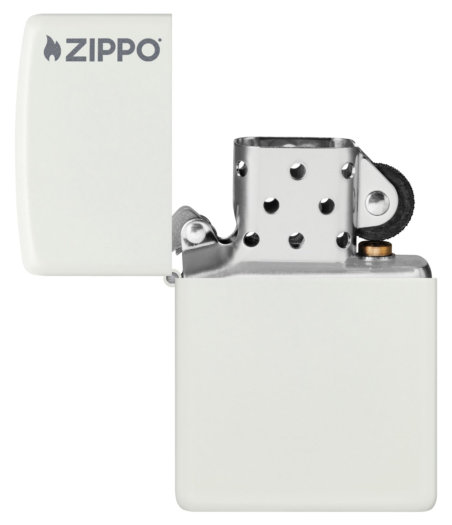 Zippo Classic White Matte Logo Windproof Lighter