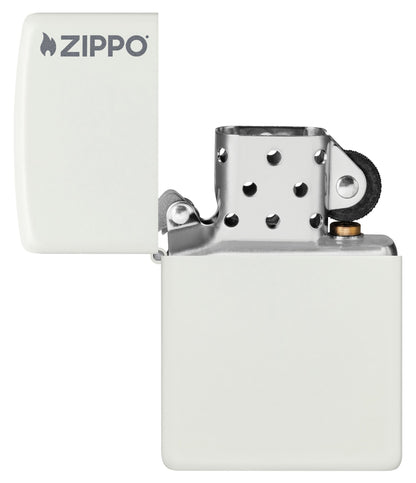 Zippo Classic White Matte Logo Windproof Lighter