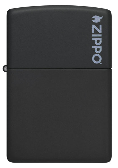 Zippo Classic Black Matte Logo Windproof Lighter