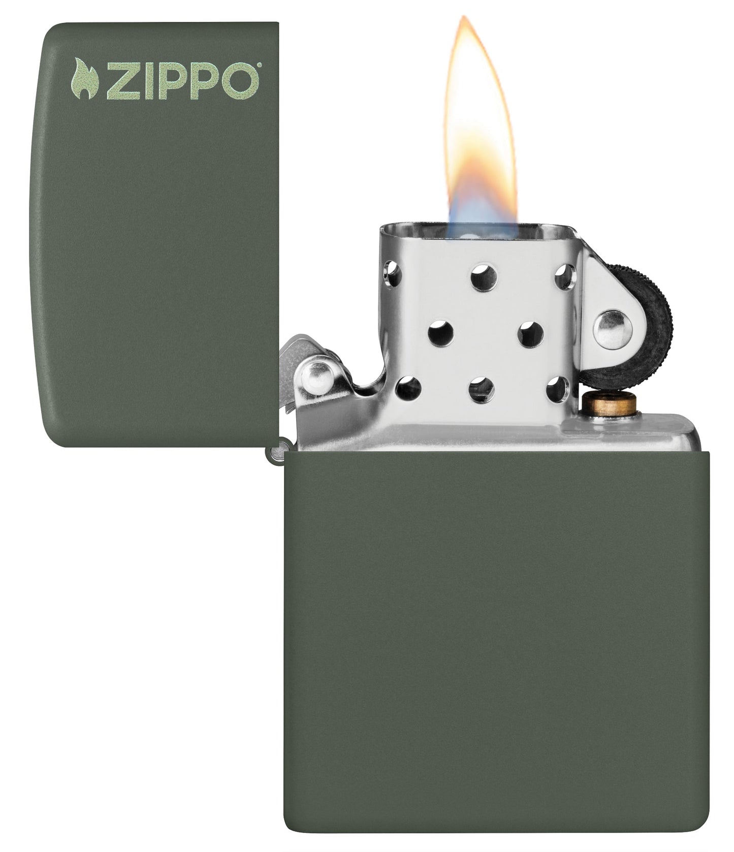 Zippo Classic Logo Green Matte Windproof Lighter