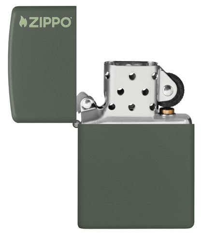 Zippo Classic Logo Green Matte Windproof Lighter