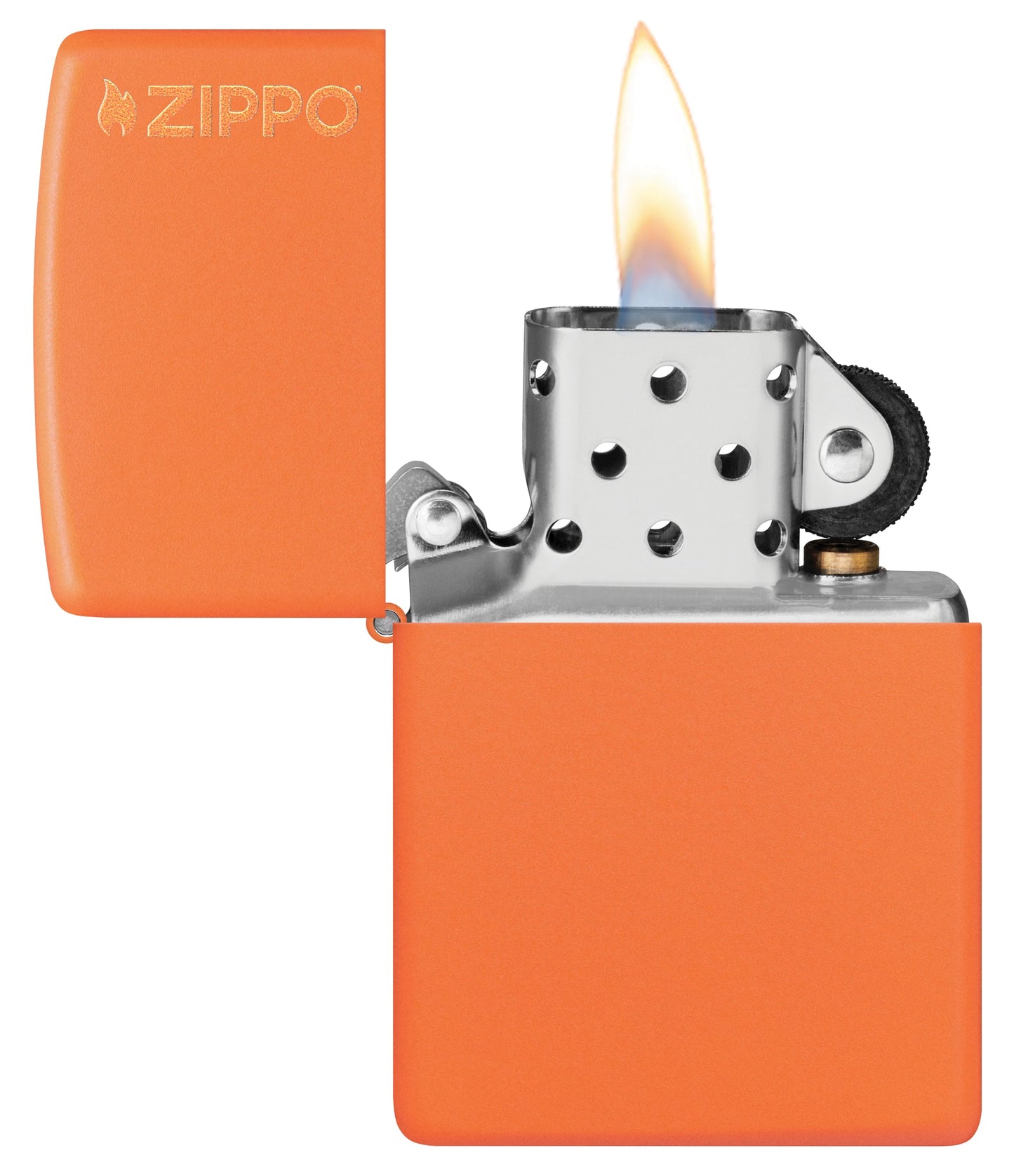 Zippo Classic Orange Matte Logo Windproof Lighter