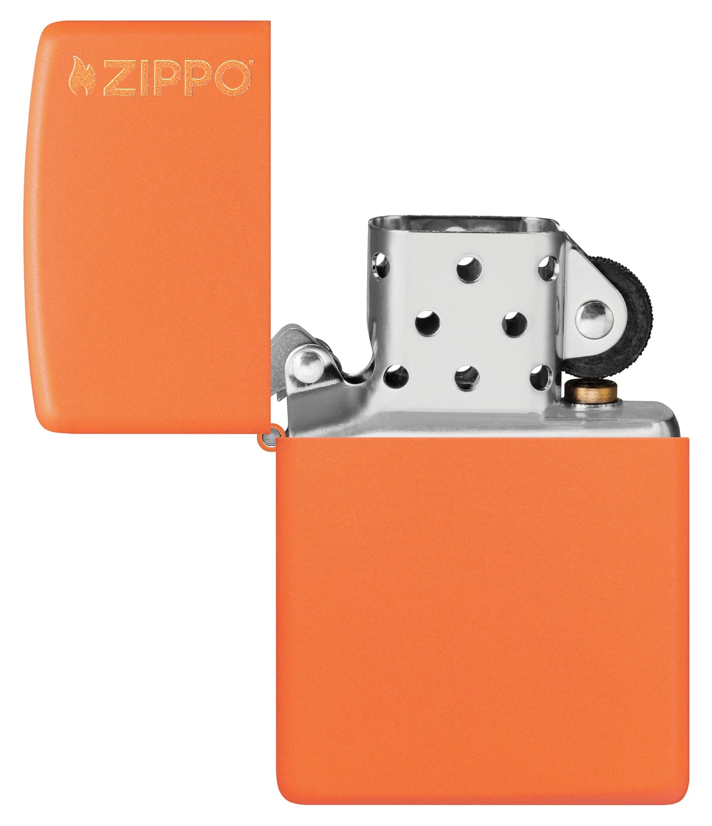 Zippo Classic Orange Matte Logo Windproof Lighter