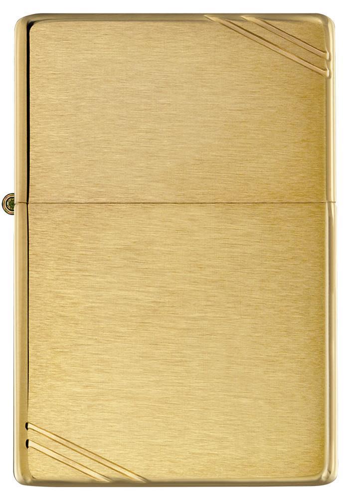 Zippo Vintage w/ Slashes Brushed Brass Lighter