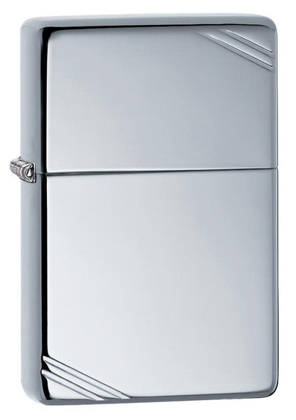Zippo High Polish Chrome Vintage w/ Slashes Windproof Lighter