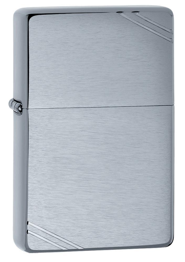 Zippo Vintage w/ Slashes Brushed Chrome Windproof Lighter