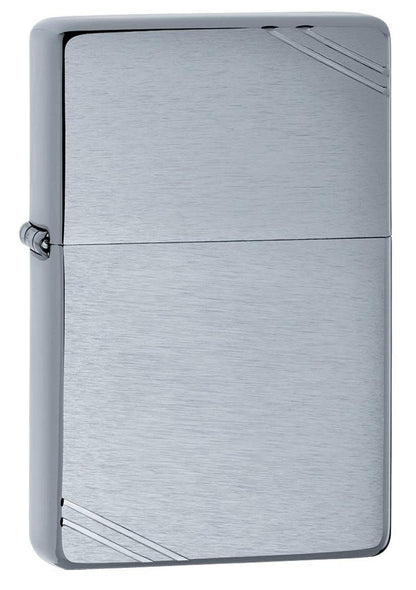Zippo Vintage w/ Slashes Brushed Chrome Windproof Lighter