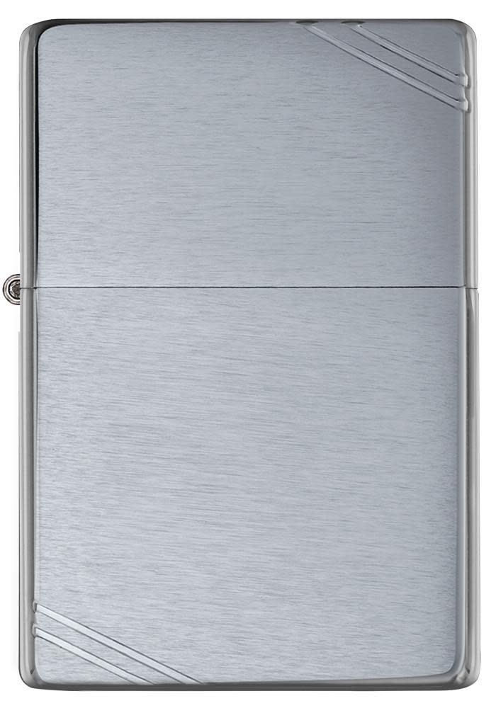 Zippo Vintage w/ Slashes Brushed Chrome Windproof Lighter