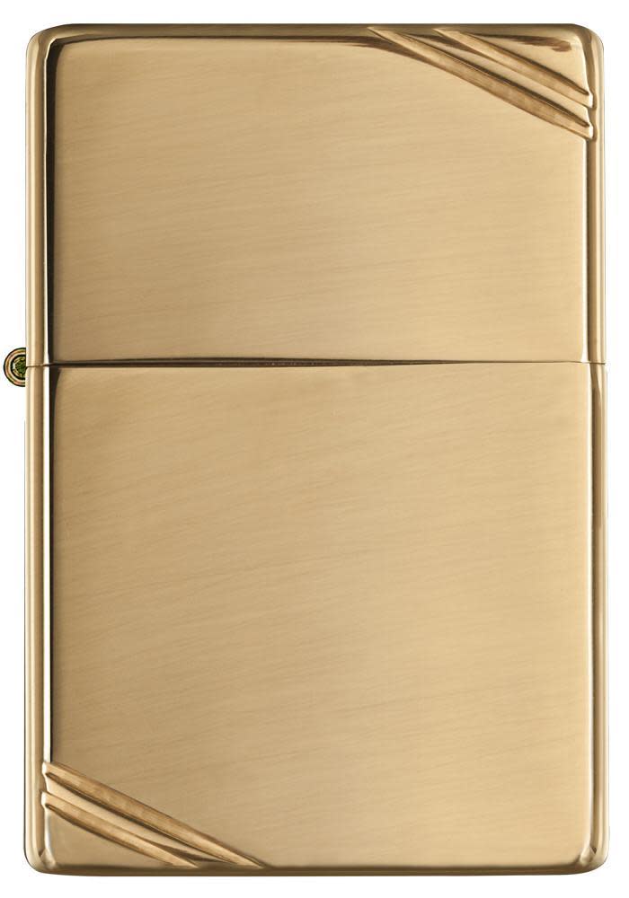Zippo High Polish Brass Vintage w/ Slashes Windproof Lighter