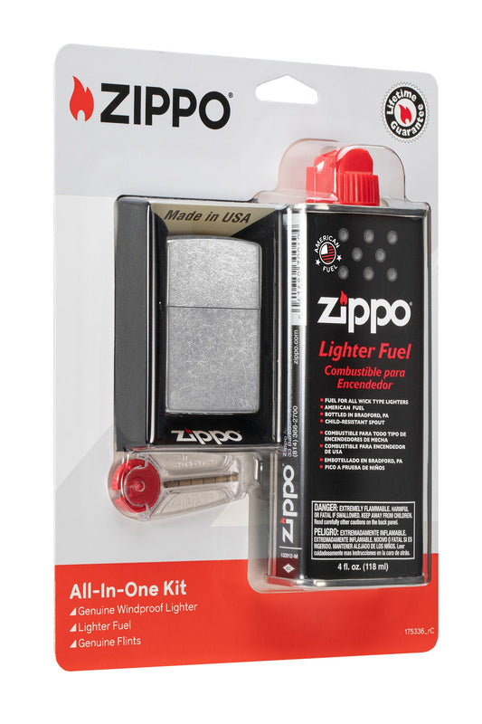 Zippo Windproof Lighter Gift Set (Flints, Wicks & Lighter Fuel)