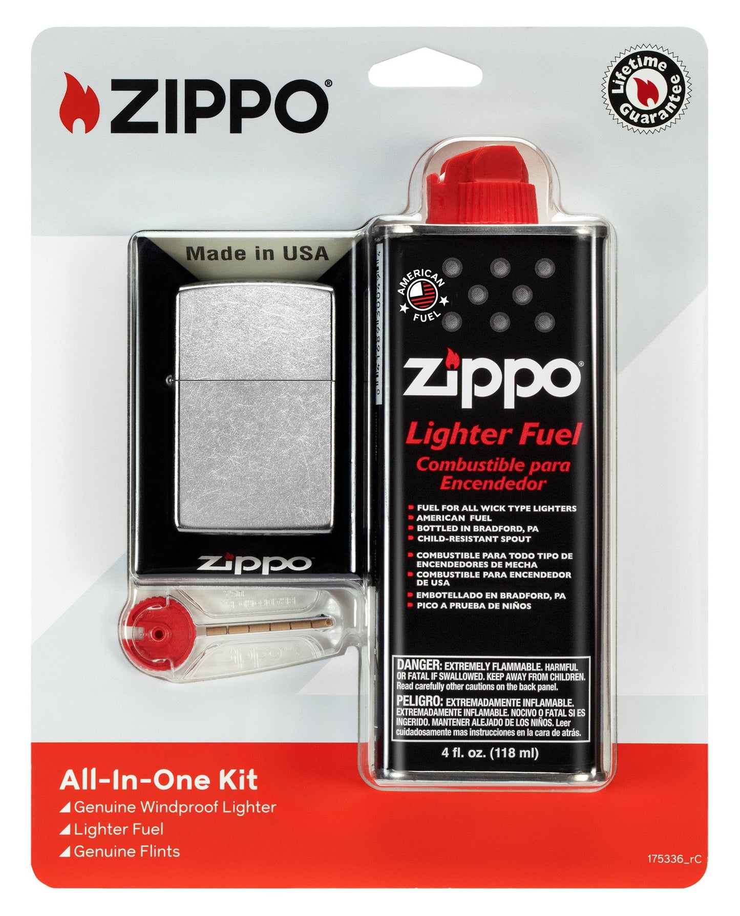 Zippo Windproof Lighter Gift Set (Flints, Wicks & Lighter Fuel)