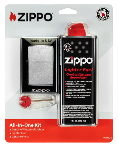 Zippo Windproof Lighter Gift Set (Flints, Wicks & Lighter Fuel)