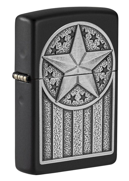 Zippo American Metal Emblem Black Matte Windproof Lighter