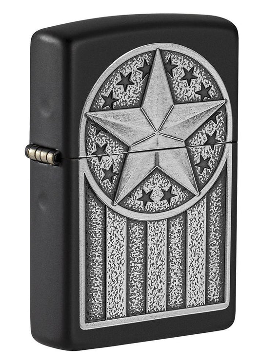 Zippo American Metal Emblem Black Matte Windproof Lighter