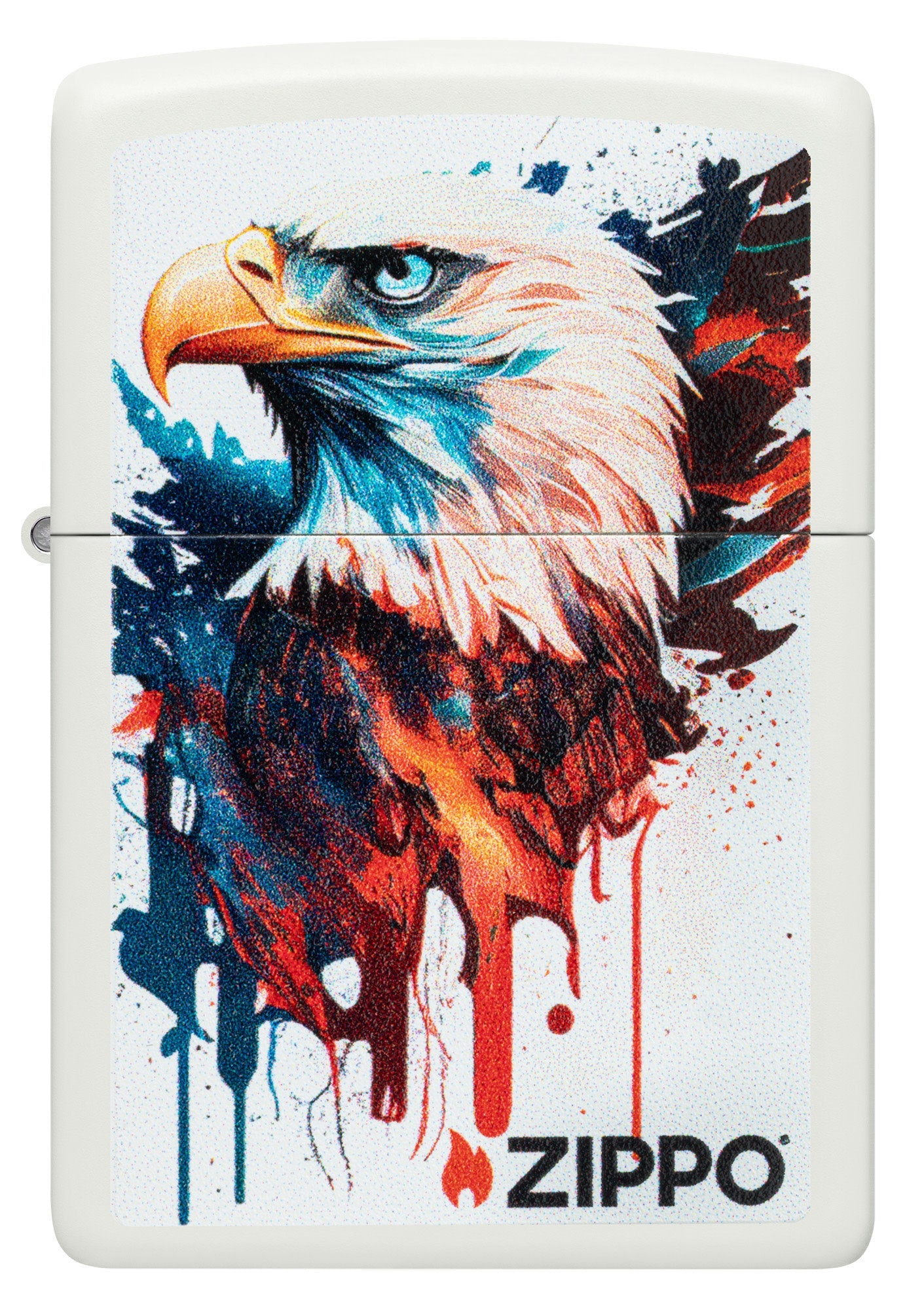 Zippo Painted Eagle Design White Matte Windproof Lighter