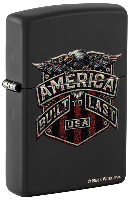 Zippo Buck Wear™ Built to Last Design Black Matte Windproof Lighter