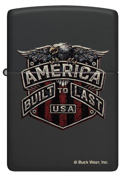 Zippo Buck Wear™ Built to Last Design Black Matte Windproof Lighter
