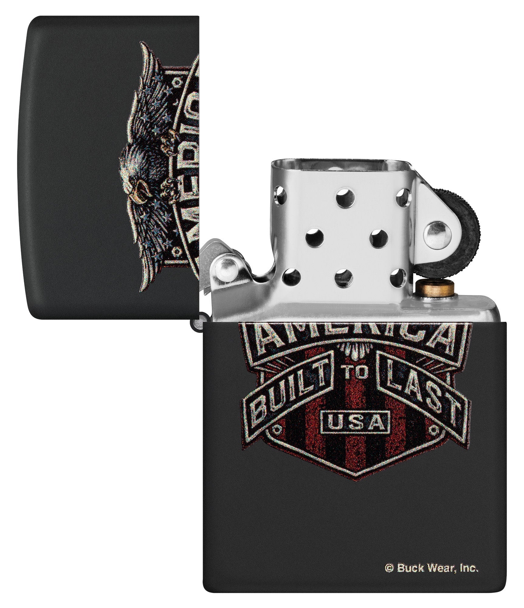 Zippo Buck Wear™ Built to Last Design Black Matte Windproof Lighter