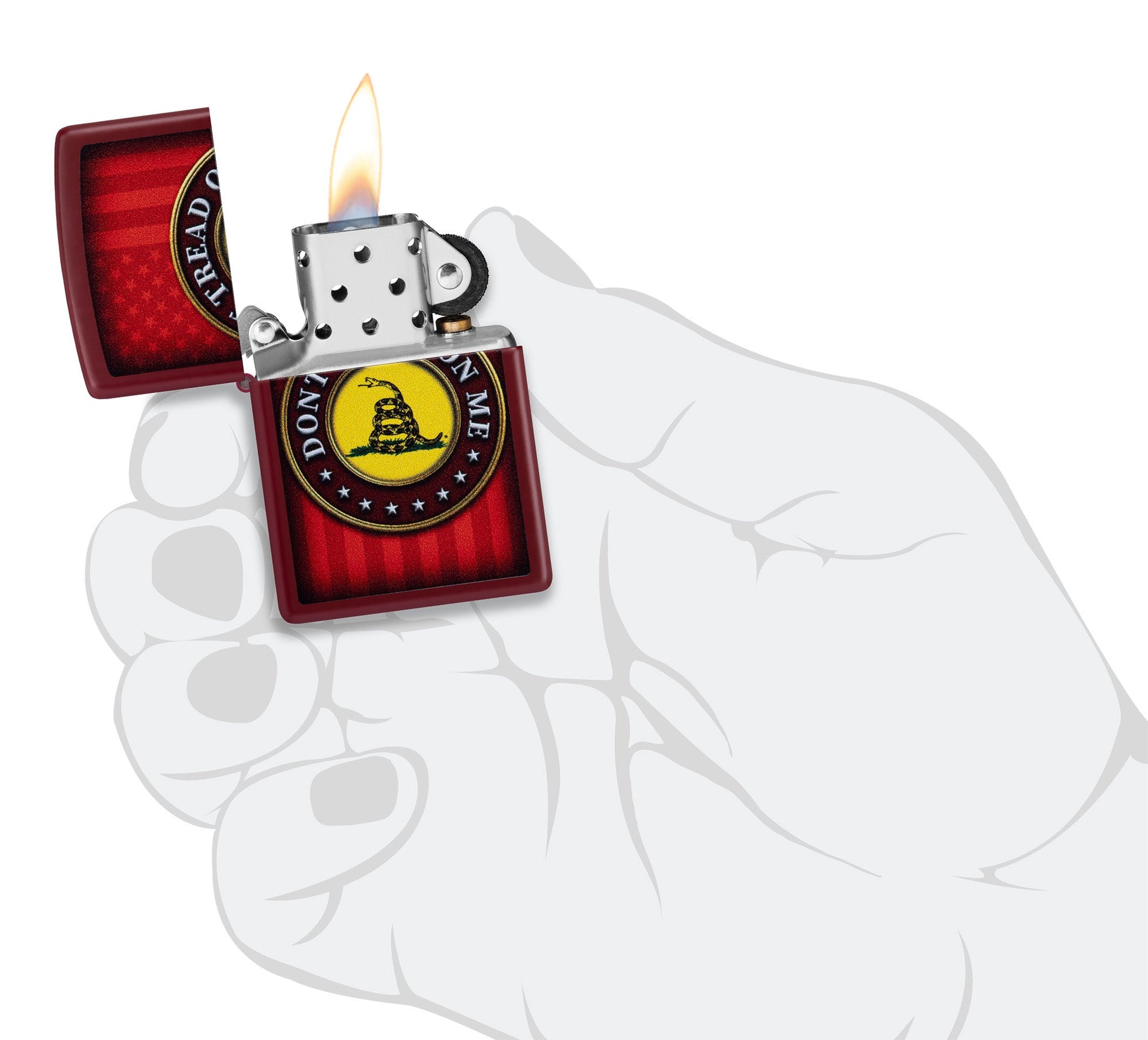 Zippo Dont Tread on Me® Crest Design Red Matte Windproof Lighter