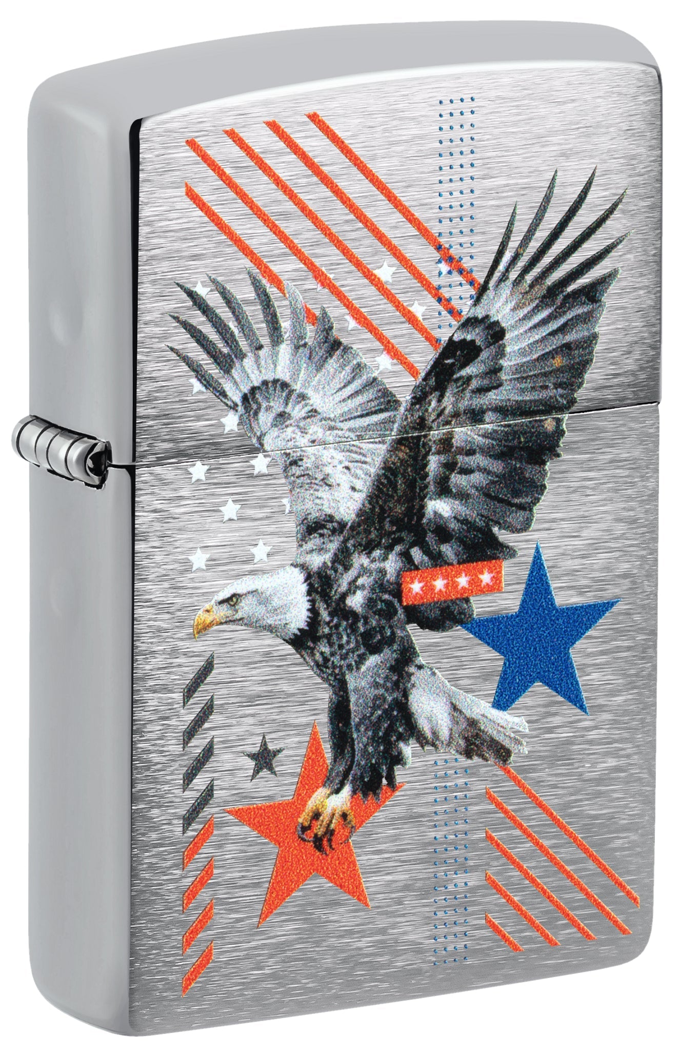 Zippo Abstract Americana Design Brushed Chrome Windproof Lighter