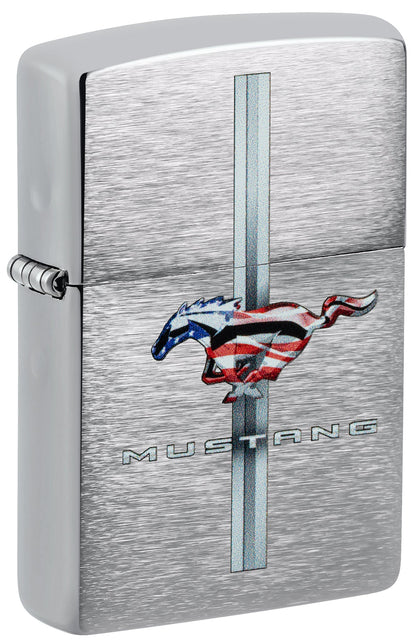 Zippo Ford Mustang Design Brushed Chrome Windproof Lighter