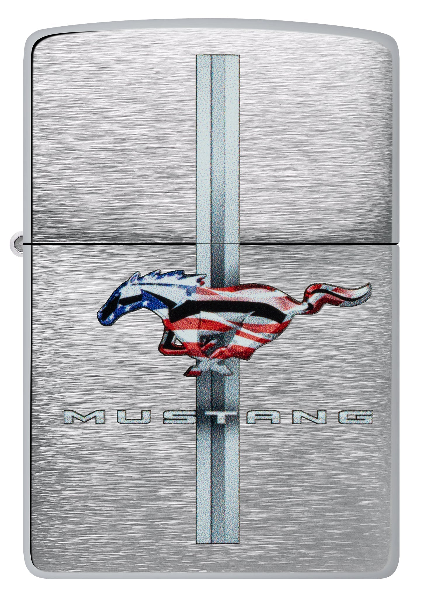 Zippo Ford Mustang Design Brushed Chrome Windproof Lighter