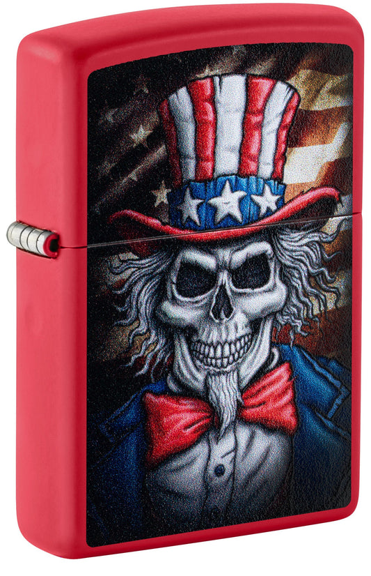 Zippo Uncle Skeleton Design Red Matte Windproof Lighter