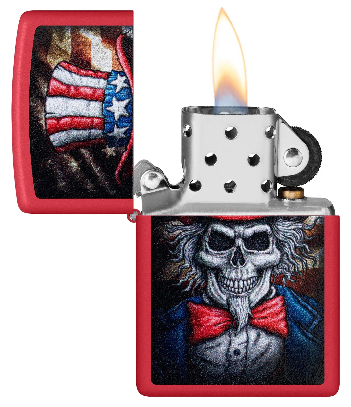Zippo Uncle Skeleton Design Red Matte Windproof Lighter