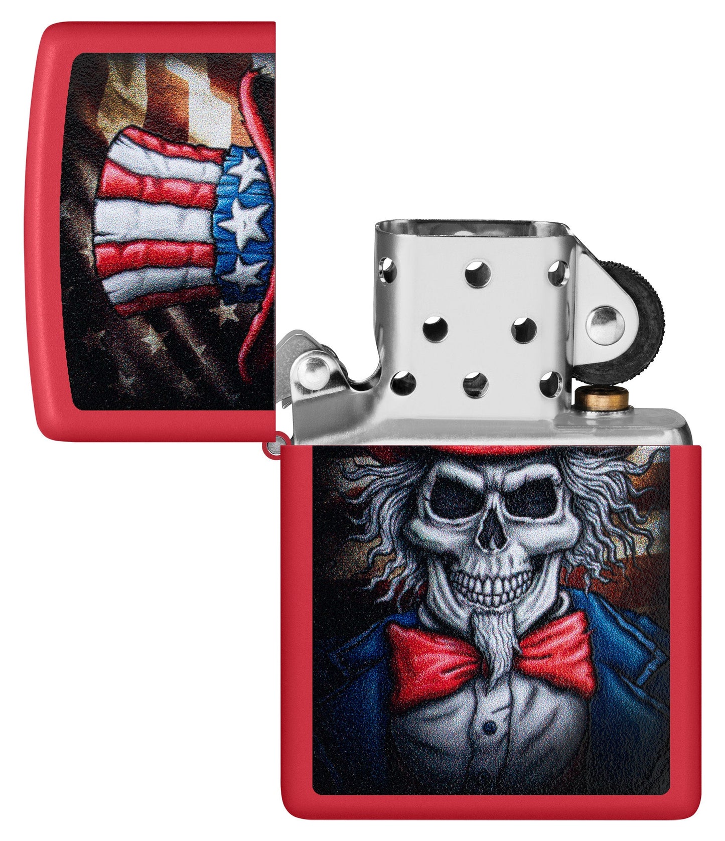 Zippo Uncle Skeleton Design Red Matte Windproof Lighter