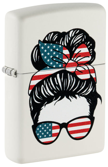 Zippo American Woman Design White Matte Windproof Lighter