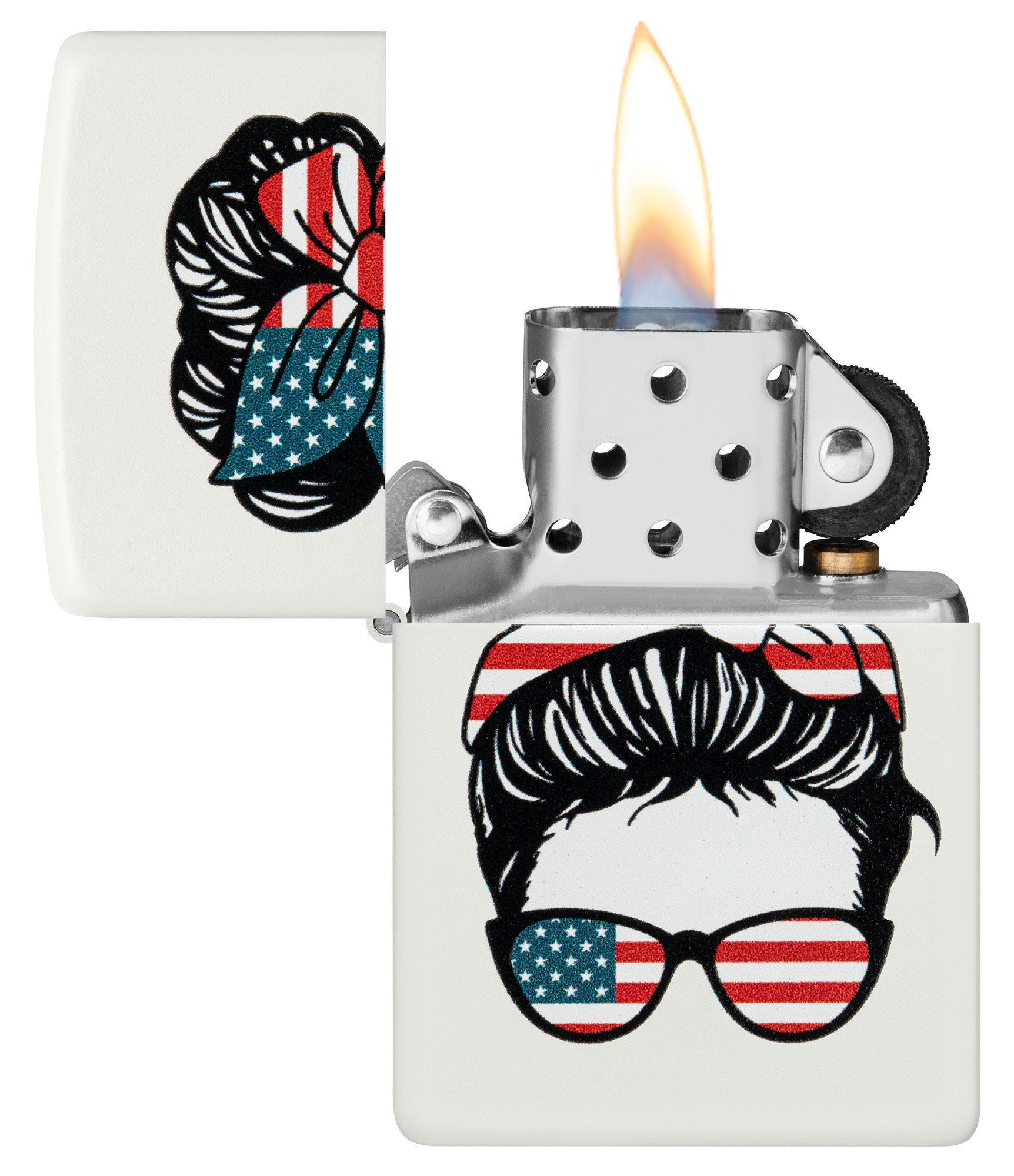 Zippo American Woman Design White Matte Windproof Lighter