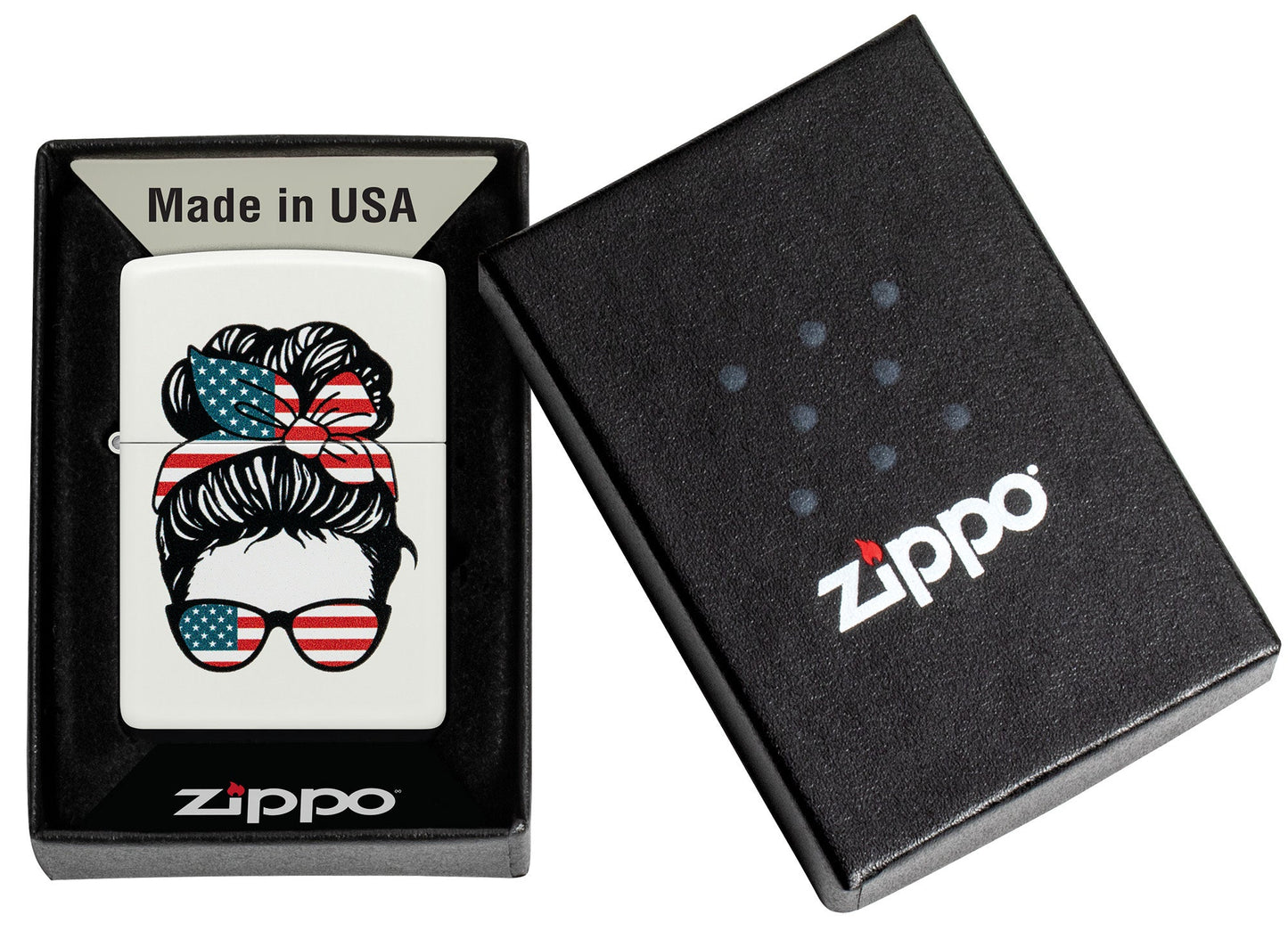 Zippo American Woman Design White Matte Windproof Lighter