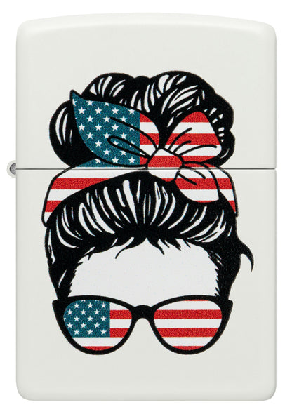 Zippo American Woman Design White Matte Windproof Lighter