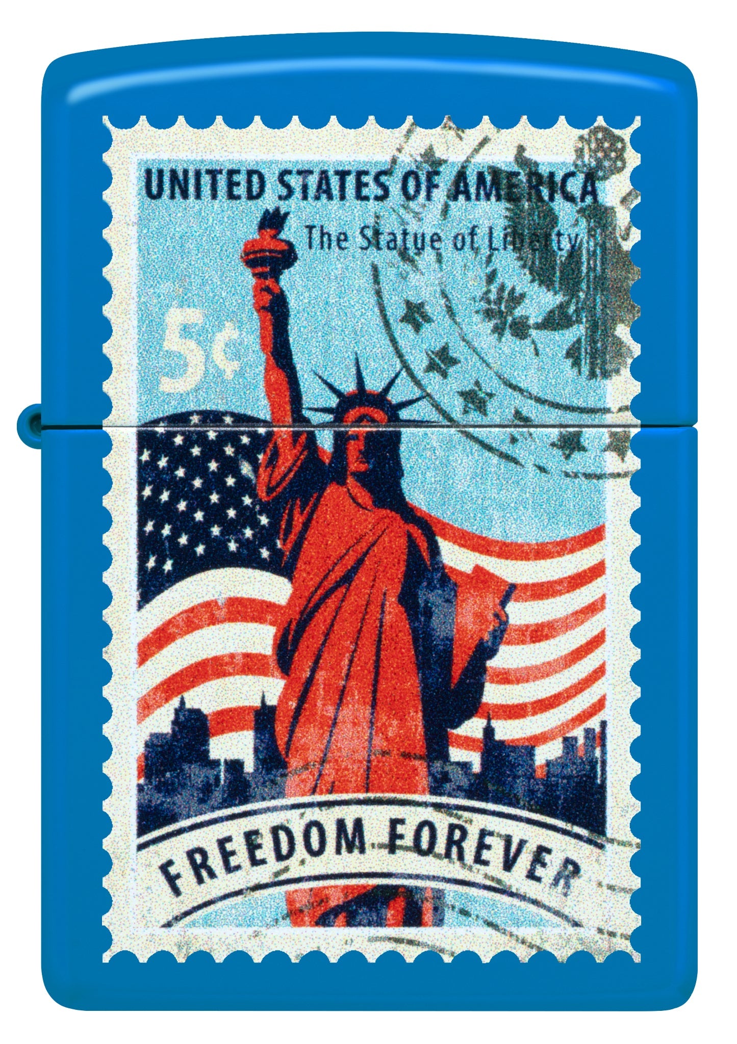Zippo Stamp of Liberty Design Sky Blue Matte Windproof Lighter