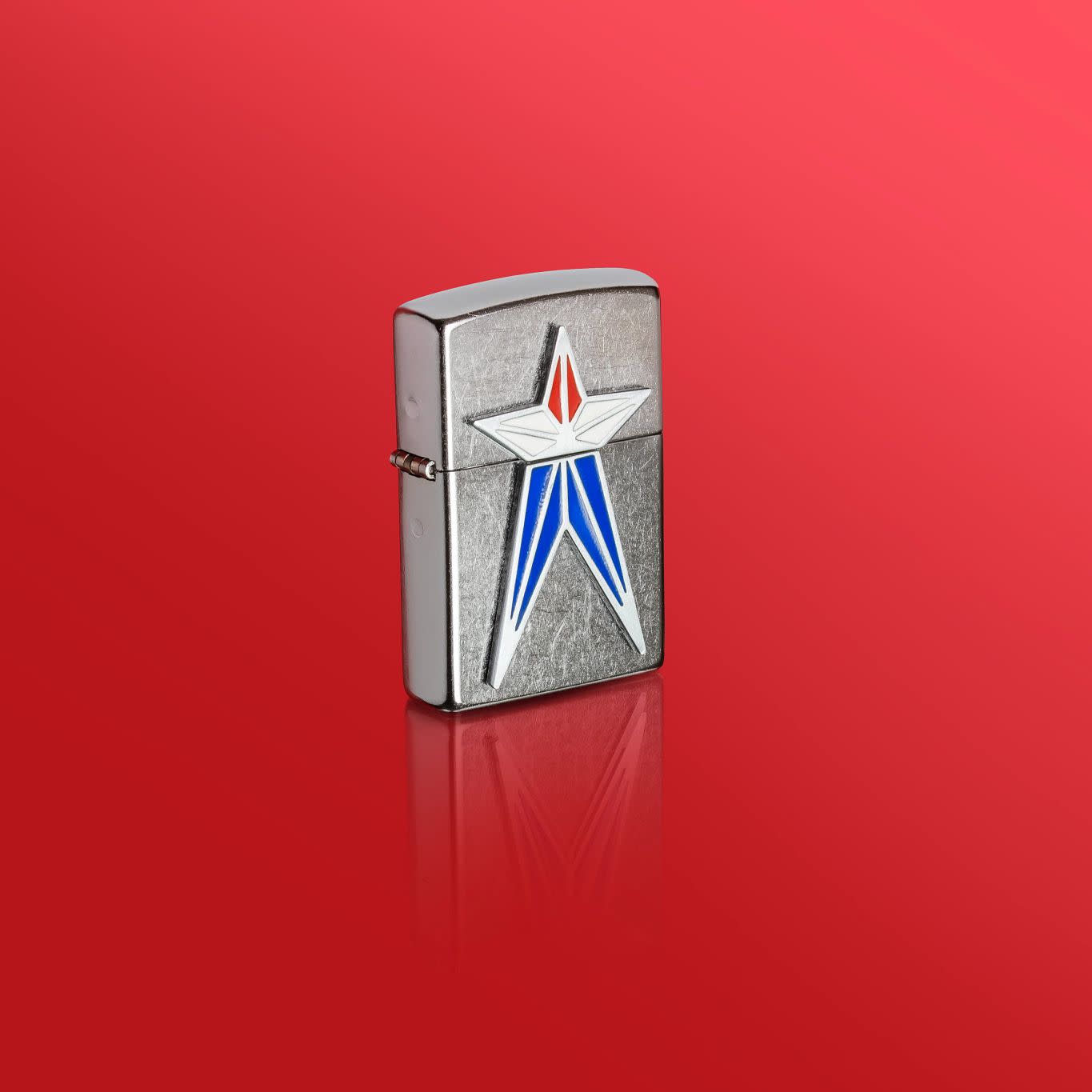 Zippo Red White and Blue Star Street Chrome Windproof Lighter