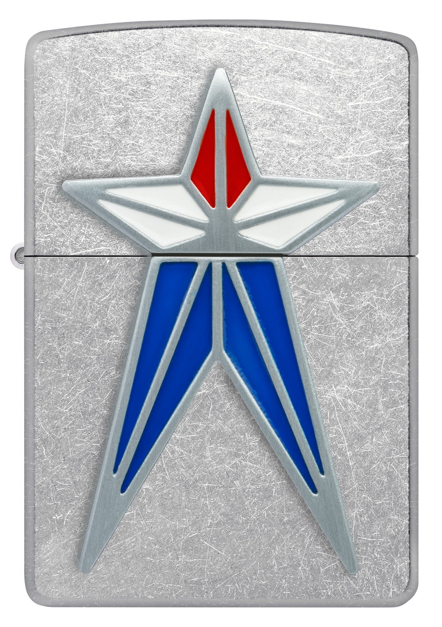 Zippo Red White and Blue Star Street Chrome Windproof Lighter