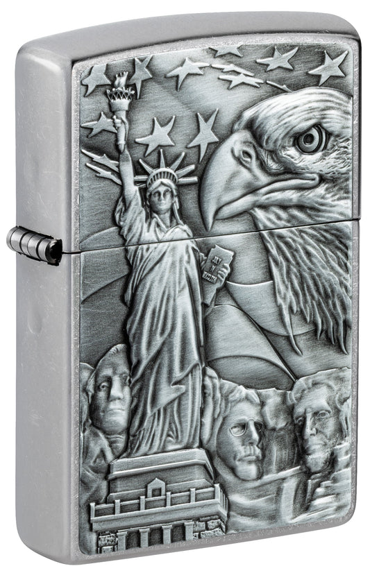 Zippo American Icons Emblem Street Chrome Windproof Lighter