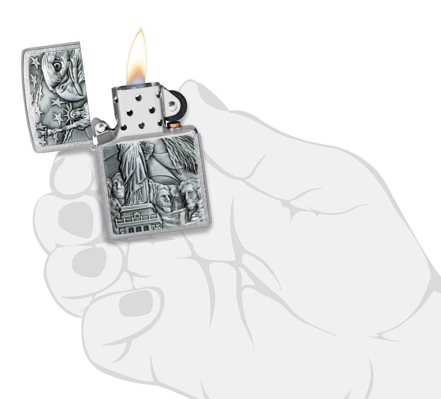 Zippo American Icons Emblem Street Chrome Windproof Lighter