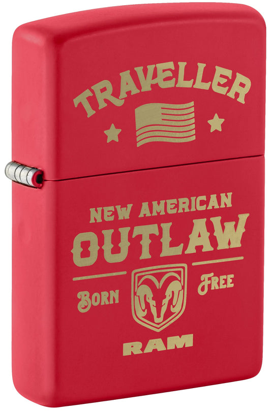 Zippo Ram Traveller Design Red Matte Windproof Lighter