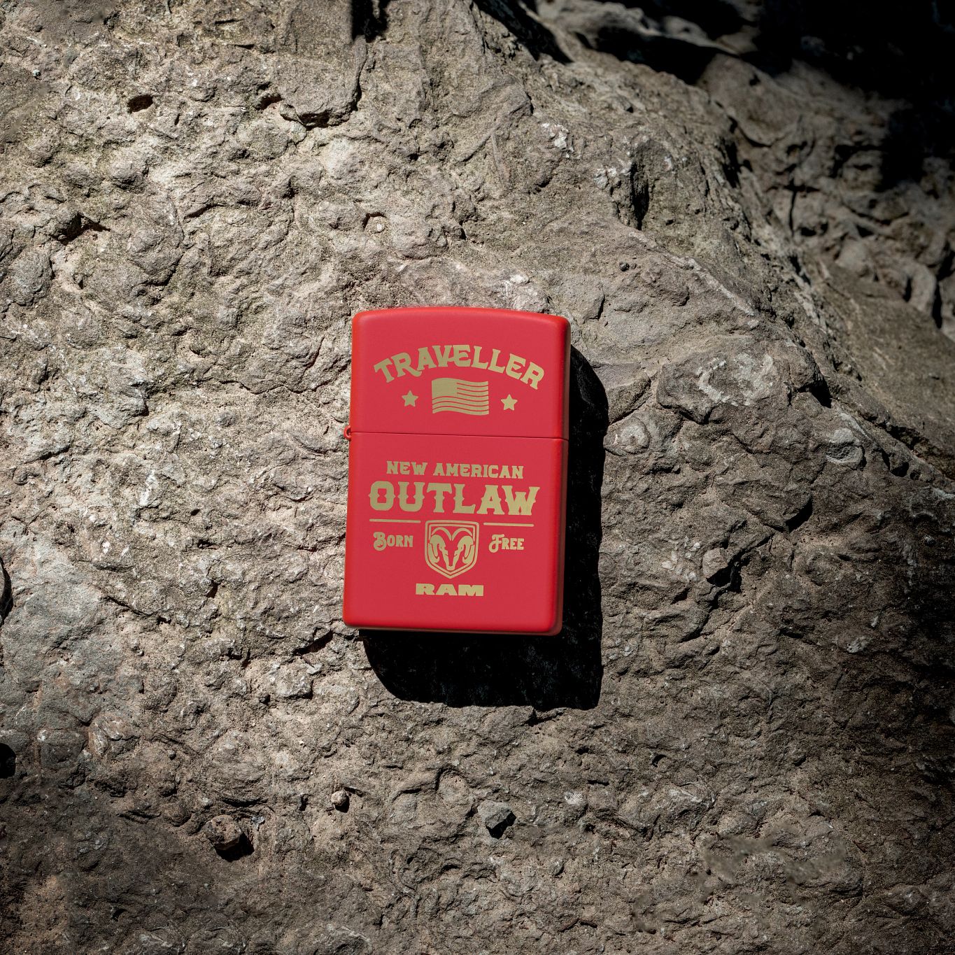 Zippo Ram Traveller Design Red Matte Windproof Lighter