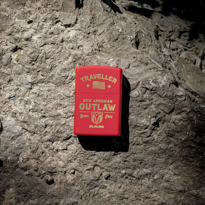 Zippo Ram Traveller Design Red Matte Windproof Lighter